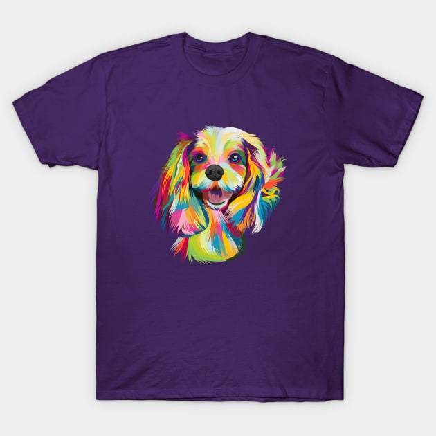 Pop Art Cavalier King Charles Spaniel T-Shirt by Cavalier Gifts